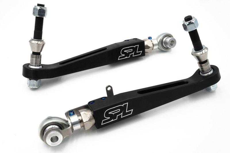 BMW M4 Lower Control Arms - Front - SPL Parts - Adjustable, AWD, Electroless Nickel Plated, Blue Anodized Titanium Hardware - Blue - `22-`27